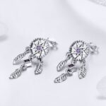 Pendientes largos de plata esterlina Pendientes femeninos con incrustaciones - Imagen 2
