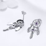 Pendientes largos de plata esterlina Pendientes femeninos con incrustaciones - Imagen 4