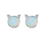 Pendientes DIY Pendientes de Plata de Ley con Gato Pendientes de Circonitas