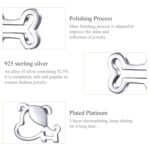 Pendientes de hueso de perro huecos de plata esterlina Joyería simple - Imagen 5