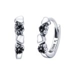 Pendientes de plata esterlina S925 Pendientes de circonitas con incrustaciones en forma de corazón