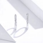 Pendientes circulares Pendientes de cuerda de cáñamo Plata de ley S925 Hebillas de oreja - Imagen 2