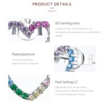 Pendientes de arcoíris Sterling Silver S925 Zircon en forma de corazón Accesorios para niñas - Imagen 4