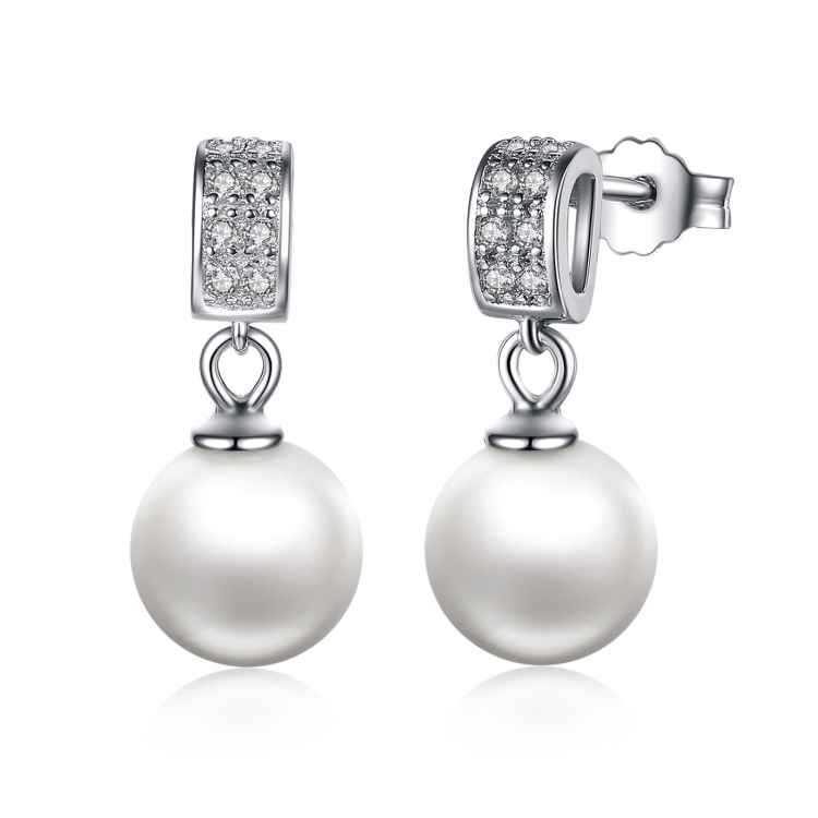 TBD04267901.jpg Pendientes de cuentas de concha S925 Pendientes de botón de plata esterlina con incrustaciones de joyería de plata - Imagen 1