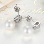 Pendientes de cuentas de concha S925 Pendientes de botón de plata esterlina con incrustaciones de joyería de plata - Imagen 3