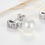 Pendientes de cuentas de concha S925 Pendientes de botón de plata esterlina con incrustaciones de joyería de plata - Imagen 4