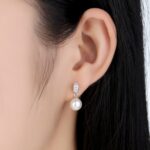 Pendientes de cuentas de concha S925 Pendientes de botón de plata esterlina con incrustaciones de joyería de plata - Imagen 5