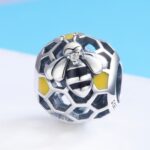 S925 plata esterlina abejas nido de abeja perlas sueltas señoras pulsera accesorios - Imagen 2
