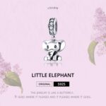 S925 Plata de Ley Animal Elefante Colgante DIY Pulsera Accesorios - Imagen 3