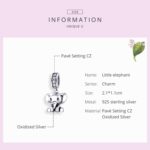 S925 Plata de Ley Animal Elefante Colgante DIY Pulsera Accesorios - Imagen 5