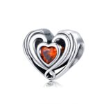 S925 cuentas sueltas de plata esterlina en forma de corazón accesorios de pulsera de bricolaje