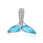 S925 plata esterlina Ocean Fishtail colgante collar accesorios de bricolaje