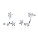 Pendientes de estrella de plata esterlina S925 Pendientes de plata simples