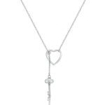 Collar femenino simple en forma de corazón Collar de plata esterlina S925