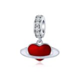 S925 colgante de plata esterlina Red Love Planet DIY pulsera accesorios de joyería