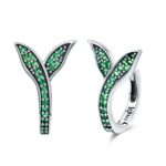 Pendientes de plata esterlina S925 Pendientes de brote de diamantes simples
