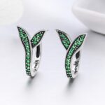 Pendientes de plata esterlina S925 Pendientes de brote de diamantes simples - Imagen 2