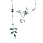Colibrí Saludos S925 Collar de plata esterlina Collar de circonitas