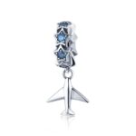 S925 colgante de plata esterlina, cuentas de estrella de avión, accesorios de joyería DIY