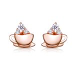 Pendientes en forma de café Joyas simples para niña