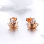 Pendientes en forma de café Joyas simples para niña - Imagen 2