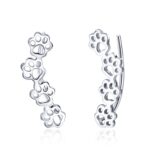 Pet Dog Paw Print S925 Pendientes de plata esterlina para mujer