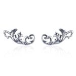 Pendientes de flores retro Pendientes de plata esterlina S925