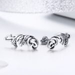 Pendientes de flores retro Pendientes de plata esterlina S925 - Imagen 2