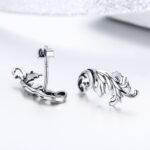 Pendientes de flores retro Pendientes de plata esterlina S925 - Imagen 3