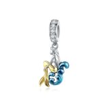 Accesorios de pulsera de bricolaje con encanto de sirena de plata esterlina S925
