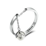 Anillo de plata esterlina S925 con cuentas de concha abierta para mujer