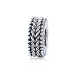 S925 cuentas de orejas de trigo de plata esterlina con cuentas retro DIY accesorios de pulsera para niñas
