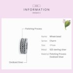 S925 cuentas de orejas de trigo de plata esterlina con cuentas retro DIY accesorios de pulsera para niñas - Imagen 5