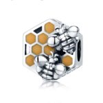 Accesorios de pulsera con cuentas de bricolaje S925 Accesorios de cuentas de colmena de abeja personalizados de plata esterlina