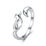 Anillo de plata esterlina S925 Anillo de circonita Little Fox
