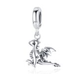 S925 colgante de plata esterlina Drogon dinosaurio encanto DIY pulsera accesorios
