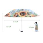 Protector solar de vinilo de girasol, sombrilla de doble capa, paraguas UV, paraguas plegable para lluvia y sol, paraguas de doble propósito - Imagen 4