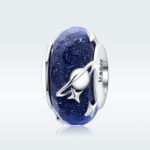 S925 Colgante de plata esterlina Cielo estrellado Perlas de vidrio facetado Perlas sueltas interestelares azules - Imagen 2