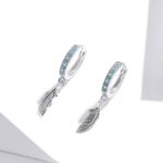 Pendientes de plumas de plata esterlina S925 - Imagen 2