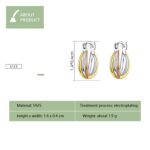 Pendientes simples de plata esterlina S925 Pendientes elegantes para mujer - Imagen 5