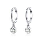 Pendientes de plata esterlina S925 chapados en platino Pendientes de circonita temperamental