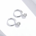 Pendientes de plata esterlina S925 chapados en platino Pendientes de circonita temperamental - Imagen 2