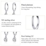 Pendientes de plata esterlina S925 chapados en platino Pendientes de circonita temperamental - Imagen 4