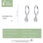 Pendientes de plata esterlina S925 chapados en platino Pendientes de circonita temperamental - Imagen 5