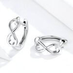 Infinite Love Pendientes chapados en platino Pendientes de botón de plata esterlina S925 - Imagen 3