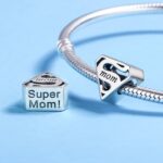 S925 cuentas huecas de plata esterlina regalo del día de la madre accesorios de pulsera de bricolaje - Imagen 5