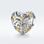 S925 cuentas de árbol de la vida huecas en forma de corazón de plata esterlina accesorios de pulsera DIY - Imagen 2