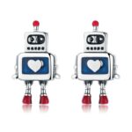 Robot S925 Pendientes de plata esterlina Pendientes hipoalergénicos de aceite que gotea
