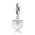 Accesorios de pulsera de bricolaje con elegante encanto de perlas de plata esterlina S925