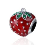 S925 cuentas sueltas de aceite de gota de fresa de plata esterlina accesorios de pulsera DIY